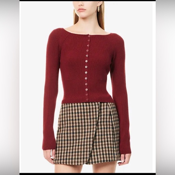 REFORMATION Meadow Ribbed Wool Cardigan size medium - Picture 4 of 11